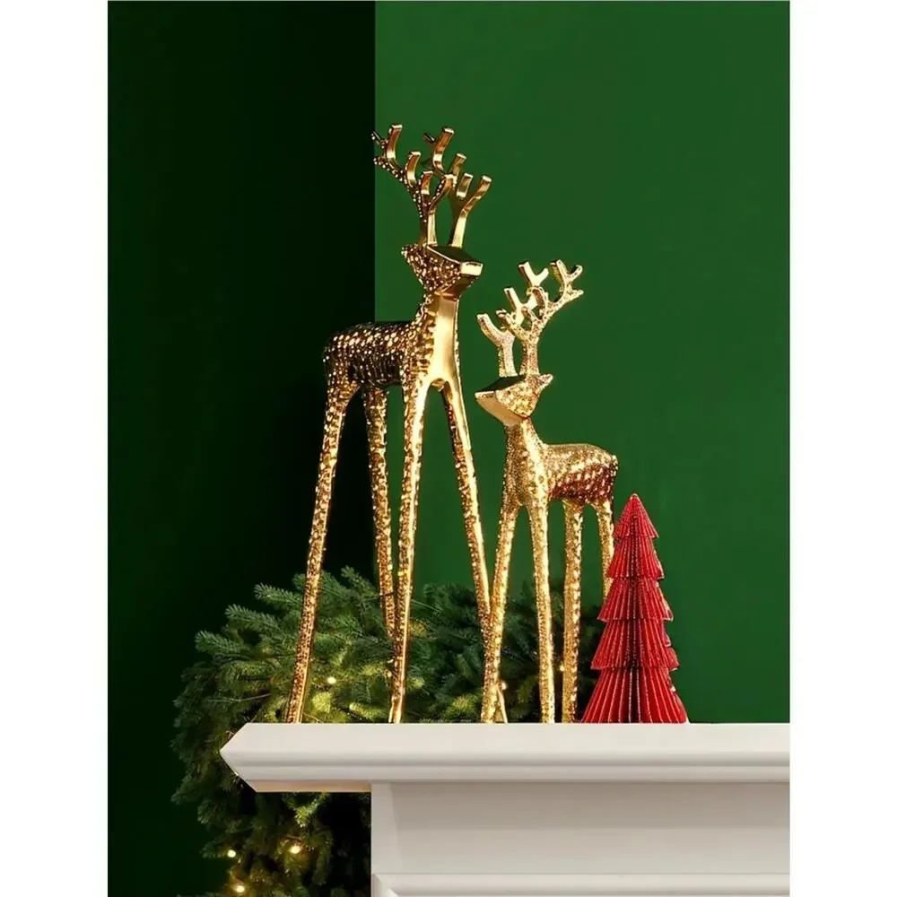 Reindeer Christmas Tabletop Decoration Gold Metal Figurine 13